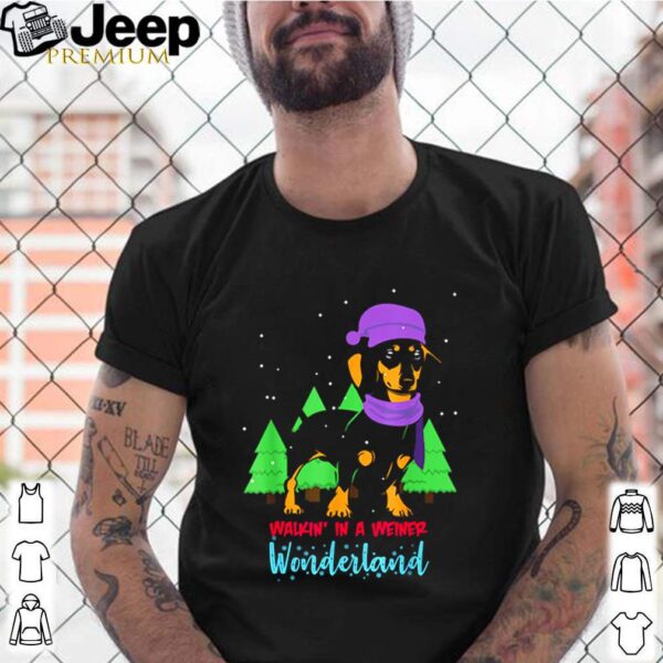 Dachshund walkin in a Weiner wonderland Christmas Nessa Jenkins Oh Oh Oh merry Christmas hoodie, sweater, longsleeve, shirt v-neck, t-shirt