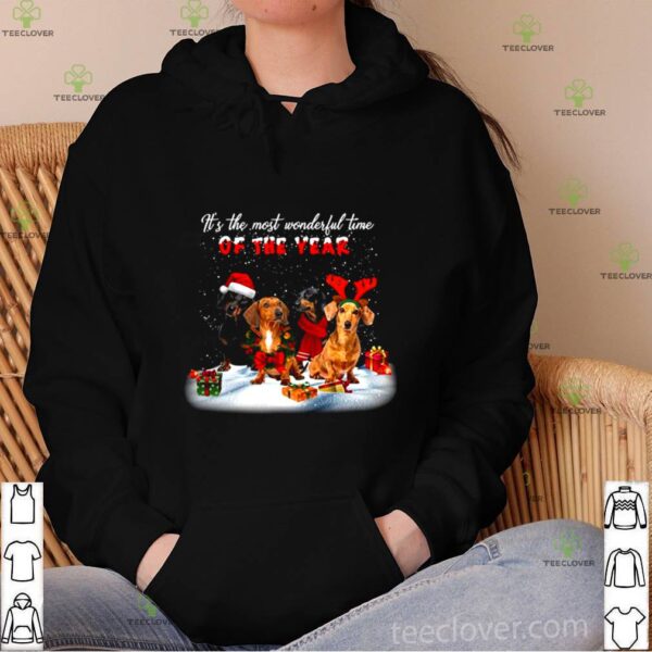Dachshunds Its The Most Wonderful Time Of The Year Merry Christmas Gift hoodie, sweater, longsleeve, shirt v-neck, t-shirt