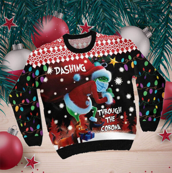 Dashing Through The Corona The Grinch Ugly Sweater For Some One Who Loves The Grinch On Christmas Days