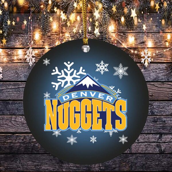 Denver Nuggets Merry Christmas Circle Ornament