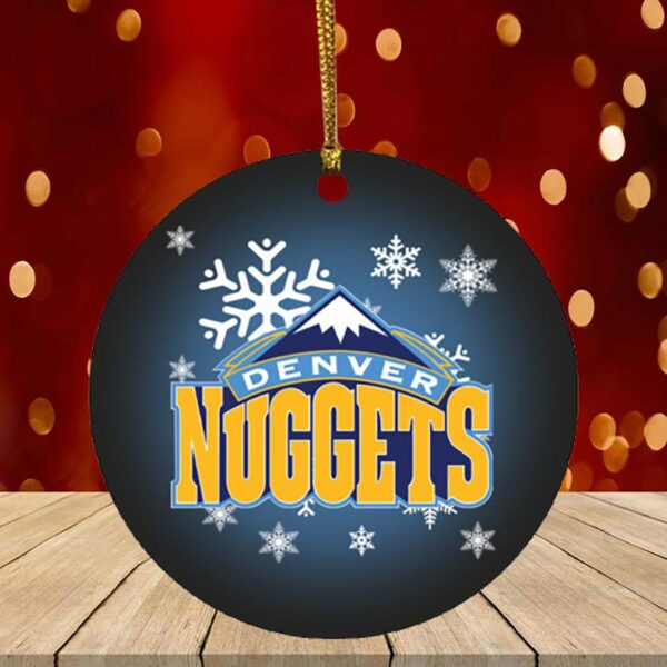 Denver Nuggets Merry Christmas Circle Ornament