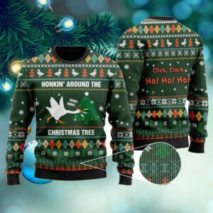 Duck Honkin Around Christmas Tree Ugly Sweater For Someone Who Loves Duck