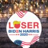 Dump Trump Loser Anti Trump Biden Biden Harris Funny Christmas Flat Holiday Circle Ornament Keepsake