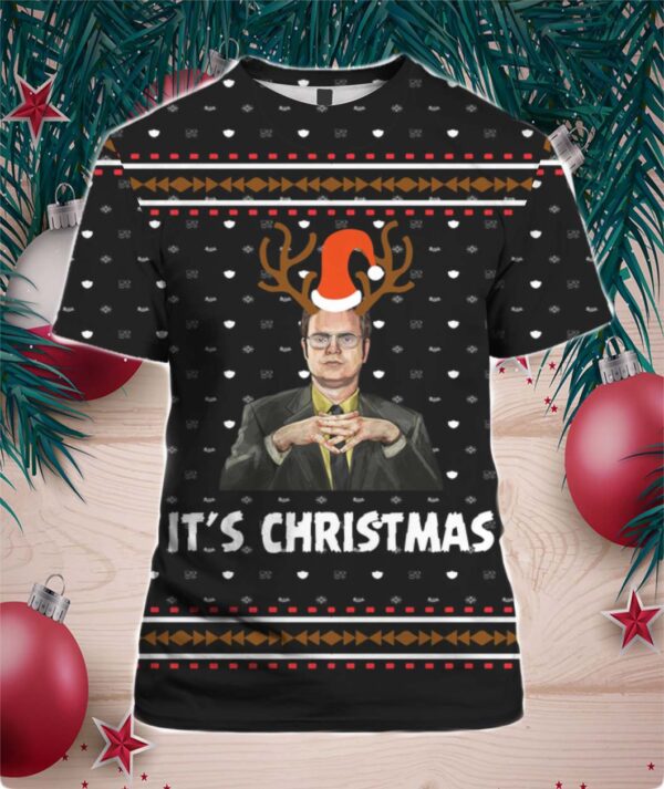 Dwight Schrute It’s Christmas 3D Print Ugly Christmas Sweater