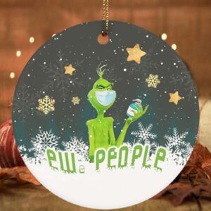 Green Hand Holding Peace Sign Hippie Christmas Ornament – Green Character Ornament – Xmas Holiday