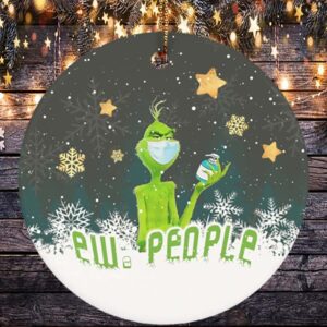 Green Hand Holding Peace Sign Hippie Christmas Ornament – Green Character Ornament – Xmas Holiday