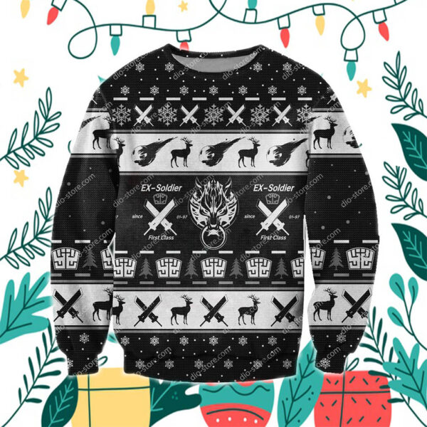 Final Fantasy 3D Print Knitting Pattern Ugly Christmas Sweater