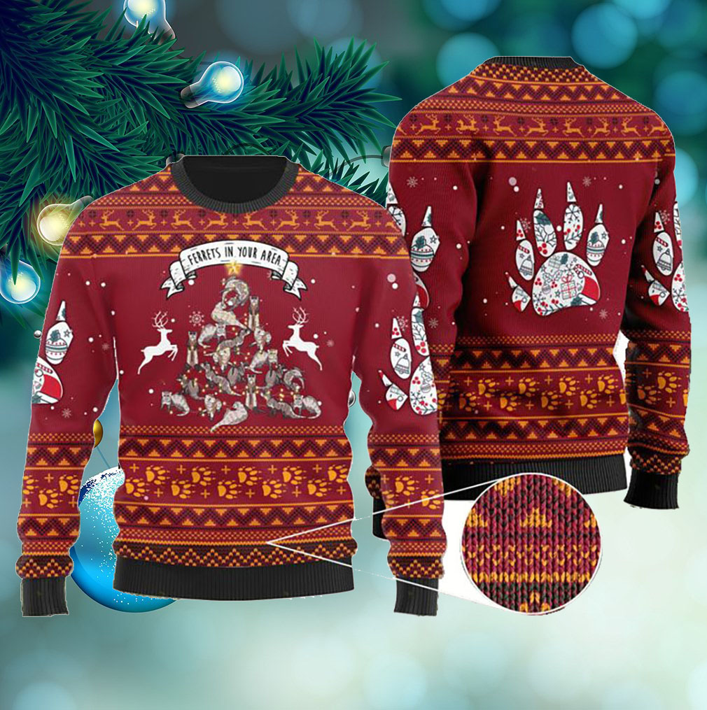 Ferrets In Your Area Ugly Sweater For Ferret Lovers On National Ugly ...