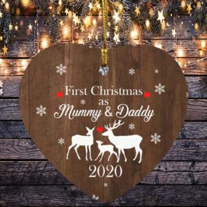 First Christmas As Mummy And Daddy 2020 Heart Ornament – Holiday Baby First Christmas Decoration Gift