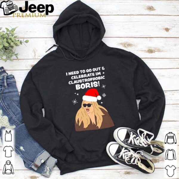 Gemma Collins I need to go out and celebrate I’m claustrophobic boris Christmas hoodie, sweater, longsleeve, shirt v-neck, t-shirt