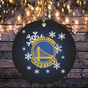 Golden State Warriors Merry Christmas Circle Ornament