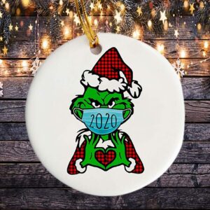 Grinch 2020 Face Mask Christmas Ornament