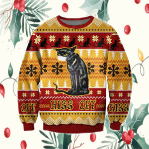 Hiss Off Cat 3D All Over Print Ugly Christmas Sweater