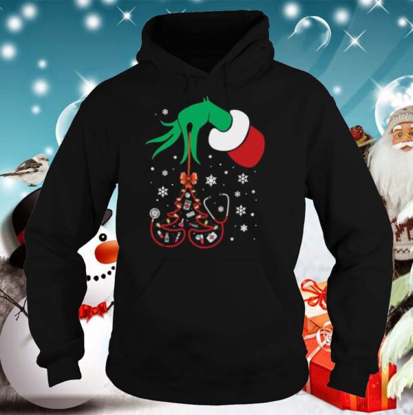 Hand Grinch Holding Tree Nurse Christmas shirt