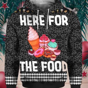 Here For The Food 3D Ugly ChristHere For The Food 3D Ugly Christmas Sweater Hoodiemas Sweater Hoodie