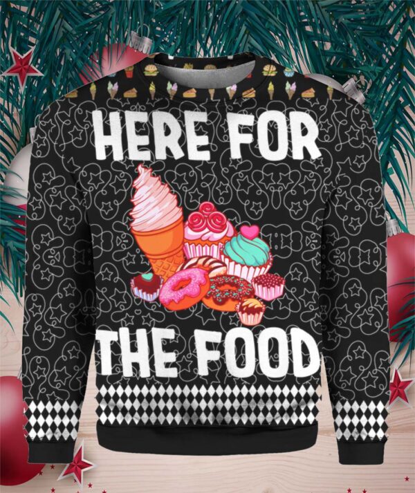 Here For The Food 3D Ugly Christmas Sweater Hoodie hoodie, sweater, longsleeve, shirt v-neck, t-shirt