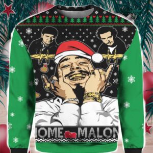 Home Malone Home Alone Post Malone Parody 3D Ugly Christmas Sweater