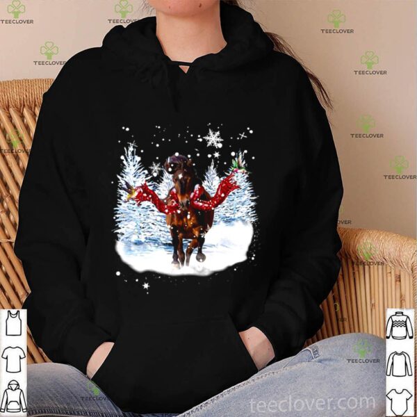 Horse Warm Red Scarf For Horse Lover Merry Christmas shirt