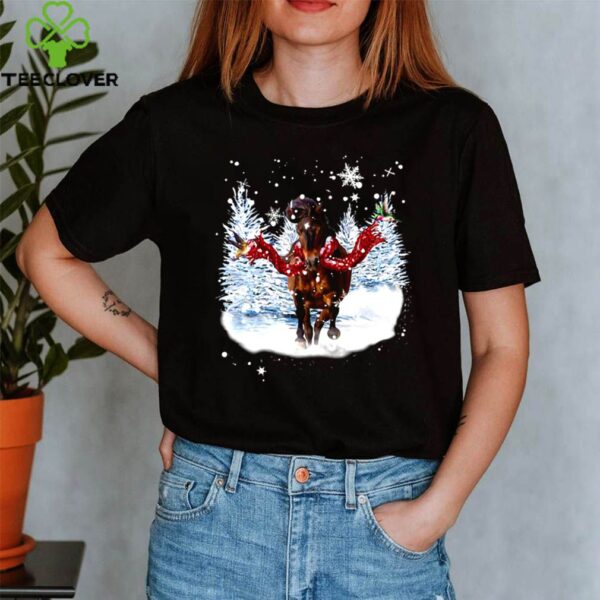 Horse Warm Red Scarf For Horse Lover Merry Christmas shirt