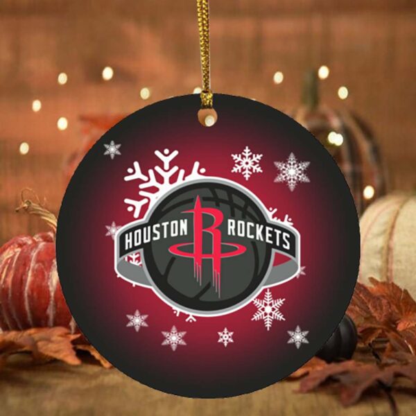 Houston Rockets Merry Christmas Circle Ornament