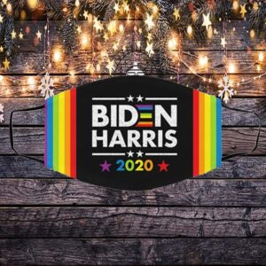 Joe Biden Kamala Harris 2020 Rainbow Gay Pride LGBTQ for Biden President Election Washable Reusable Cloth Face Mask Cover