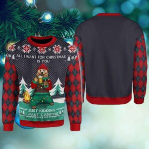 Knitting Pattern 3D Fullprint Shirt All I Want For Christmas Is Camping Hoodie
