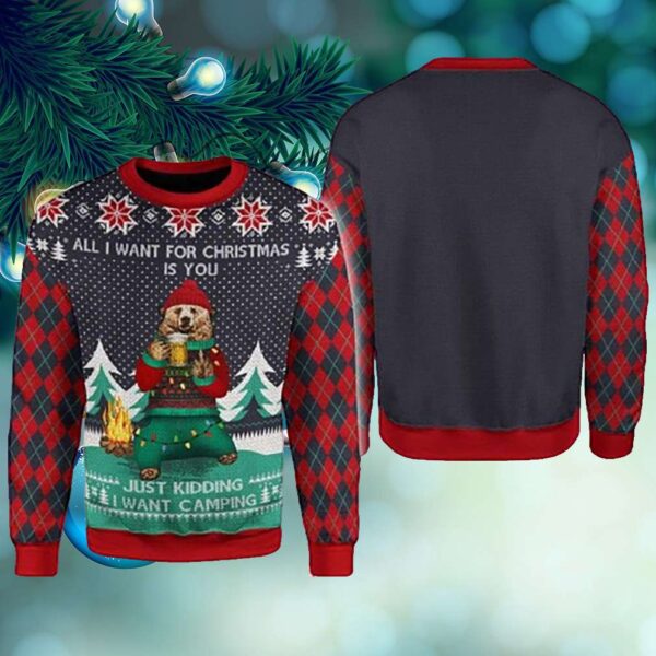 Knitting Pattern 3D Fullprint Shirt All I Want For Christmas Is Camping Hoodie