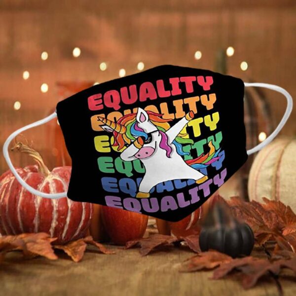 LGBT Pride Month Awareness Gift Dabbing Equality Unicorn face mask