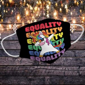 LGBT Pride Month Awareness Gift Dabbing Equality Unicorn face mask