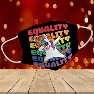 LGBT Pride Month Awareness Gift Dabbing Equality Unicorn face mask
