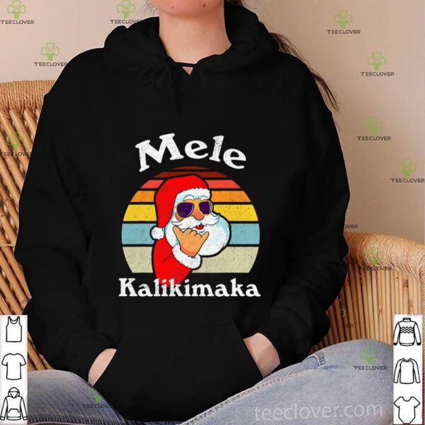Mele Kalikimaka Retro Christmas Santa Shaka Hawaii hoodie, sweater, longsleeve, shirt v-neck, t-shirt