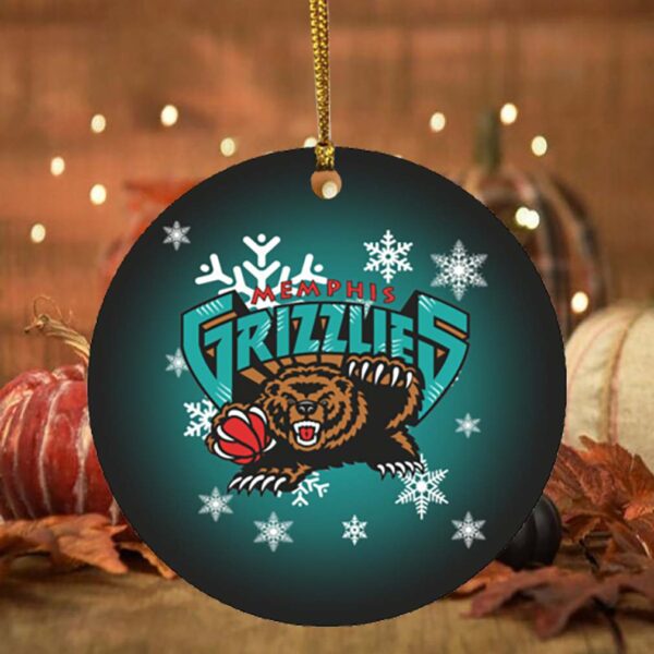 Memphis Grizzlies Merry Christmas Circle Ornament