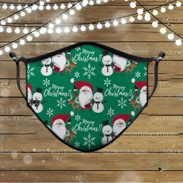 Merry Christmas   100  Polyester Reusable Face Mask
