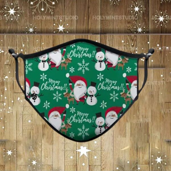 Merry Christmas   100  Polyester Reusable Face Mask