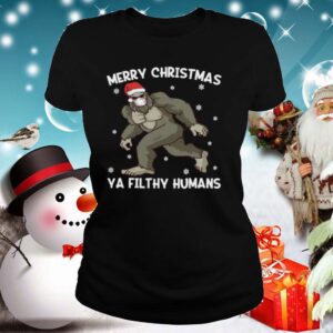 Merry Christmas Bigfoot Face Mask Sasquatch Santa shirt