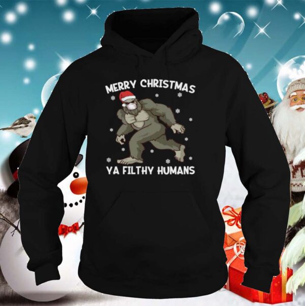 Merry Christmas Bigfoot Face Mask Sasquatch Santa shirt