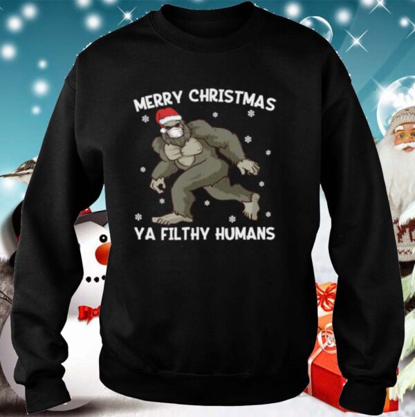 Merry Christmas Bigfoot Face Mask Sasquatch Santa shirt