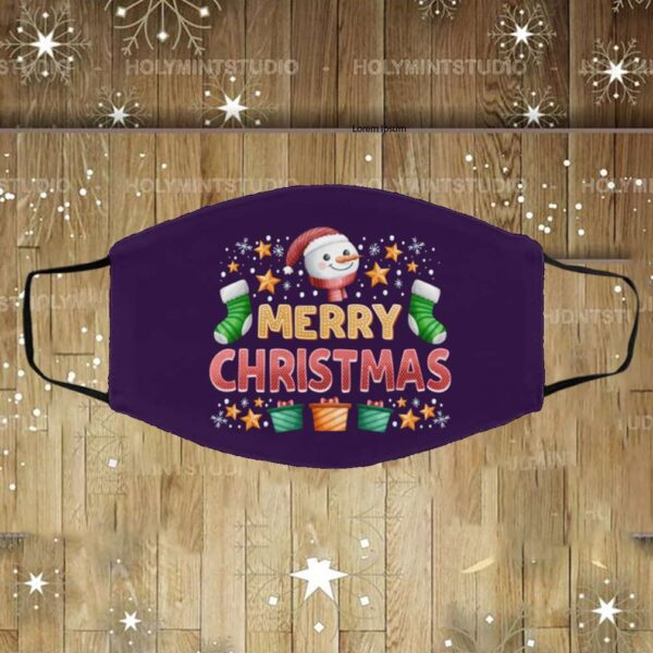 Merry Christmas Washable Reusable Custom Printed Cloth Face Mask Cover – Quarantine Christmas 2020 Face Mask