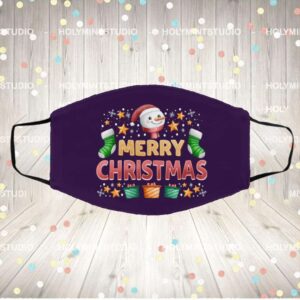 Merry Christmas Washable Reusable Custom Printed Cloth Face Mask Cover – Quarantine Christmas 2020 Face Mask