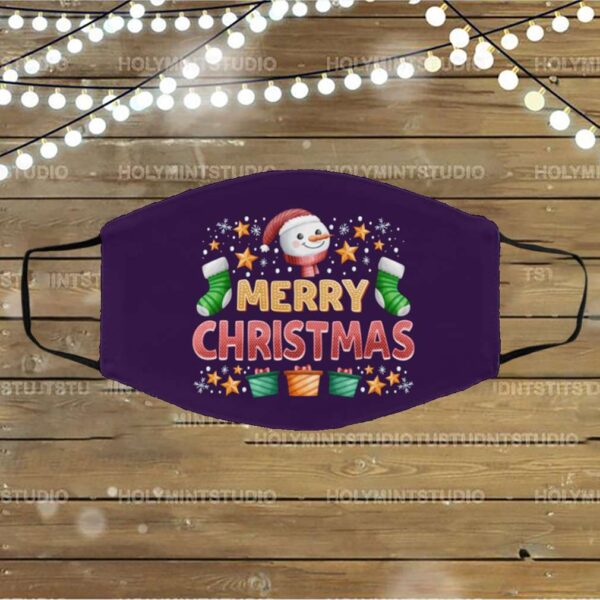Merry Christmas Washable Reusable Custom Printed Cloth Face Mask Cover – Quarantine Christmas 2020 Face Mask