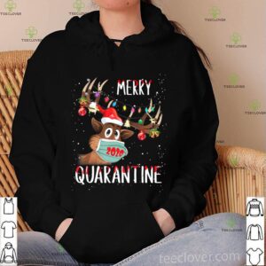 Merry Quarantine Christmas 2020 Reindeer Mask Pajamas Family shirt