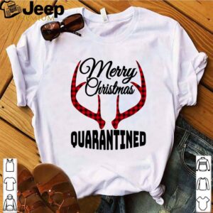 Merry Quarantined Christmas deer horns shirt