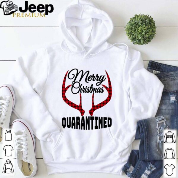 Merry Quarantined Christmas deer horns hoodie, sweater, longsleeve, shirt v-neck, t-shirt