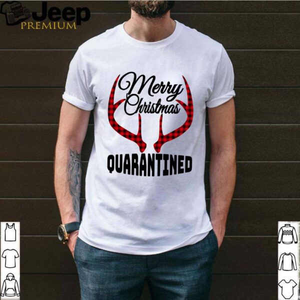 Merry Quarantined Christmas deer horns hoodie, sweater, longsleeve, shirt v-neck, t-shirt