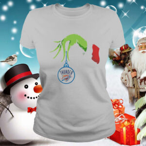 Merry christmas grinch holding oklahoma city thunder okc logo