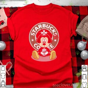 Mickey Mouse Drinking Starbucks Coffee And Listening Music shirt