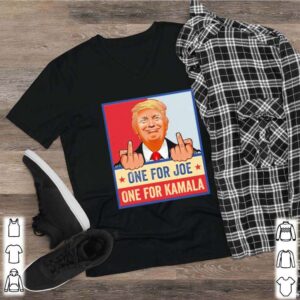 Middle Finger Fuck Biden Fuck Kamala Harris Pro Trump President Print On Back shirt