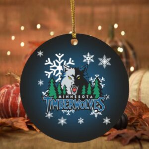 Minnesota Timberwolves Merry Christmas Circle Ornament