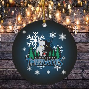 Minnesota Timberwolves Merry Christmas Circle Ornament