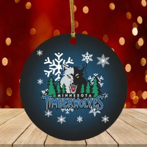 Minnesota Timberwolves Merry Christmas Circle Ornament